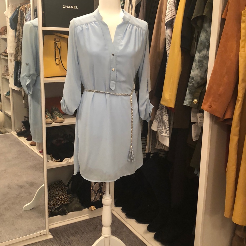 Light blue Rayon with built in slip